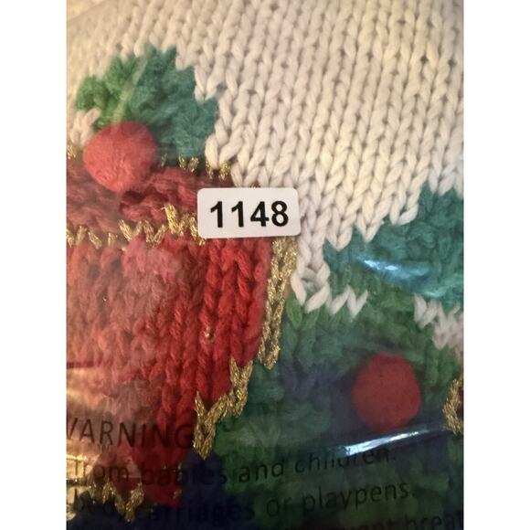 VTG. 80s Ugly Christmas Sweater Womens M Grandma Cottagecore Swiss Chalet 3D - Picture 11 of 12